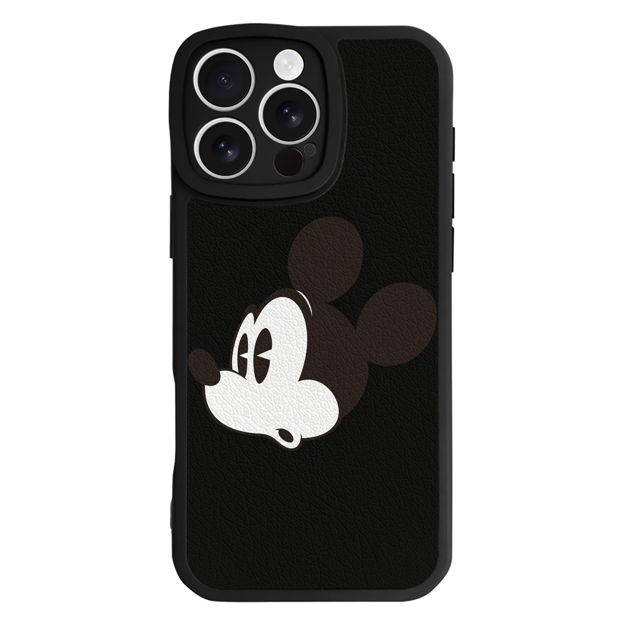 （画像用） ミッキーマウス Mickey Mouse 【iPhone 16シリーズ対応】シリコンスマホケース（レザー調） 材質：シリコン